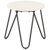 Modern Side Table White and Black – Round Marble Accent Table