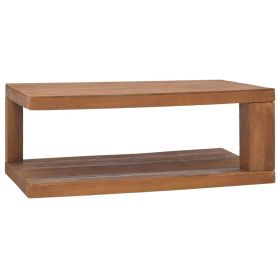 Coffee Table Solid Teak Wood – Warm Wood Tone Medium Table