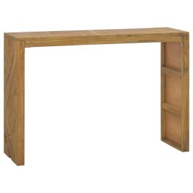 Console Table Solid Teak Wood – Industrial Rustic 43.3 x 13.8 x 29.5 in