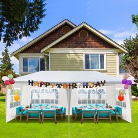 10' x 20' Outdoor Party Tent with 4 Removable Sidewalls – Waterproof White Canopy Wedding Gazebo