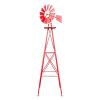 8FT Weather-Resistant Red Garden Windmill