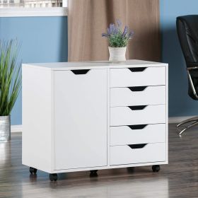 Winsome Wood Halifax 5-Drawer Storage Cabinet with Side Compartment – White