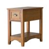Chairside End Table with Drawer and Shelf – Contemporary Yellow