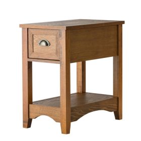 Chairside End Table with Drawer and Shelf – Contemporary Yellow