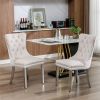 Modern Tufted Velvet Dining Chair – Solid Wood with Chrome Legs and Nailhead Trim