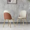 Modern PU Leather Dining Chairs Set of 2 with Gold Metal Legs