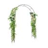 7.9 ft Metal Garden Arch with Side Trellis for Climbing Plants