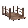 Fir Wood Garden Bridge – Arc Walkway with Side Railings, 60" x 26.5" x 19"