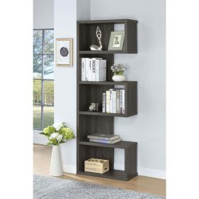 Weathered Grey 5-Shelf Bookcase – Modern Whimsical Display Shelf