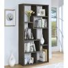 Weathered Grey 8-Shelf Bookcase – Modern Geometric Display Shelf