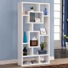 White 10-Shelf Open Back Geometric Bookcase