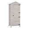Outsunny 36" Wooden Storage Shed Cabinet with 4-Tier Shelves and Tin Roof