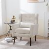 Mid Century Modern Chenille Accent Chair with Tapered Wood Legs