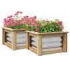 Outsunny 2-Pack Raised Garden Bed Boxes, Galvanized Metal & Wood Outdoor Planters