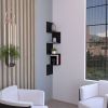 Roy 4-Tier Corner Floating Shelf – Modern Black Wall Mount Display