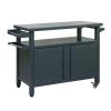 Outdoor Grill Cart with Storage Cabinet & Wheels – Metal BBQ Prep Table