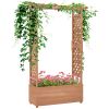 Outsunny Raised Garden Bed with Arch Trellis for Vine Climbing Plants