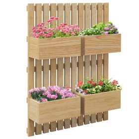 Outsunny 4-Box Raised Garden Bed with Trellis for Climbing Plants