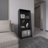 47" H Black 3-Shelf Bookcase – Modern Engineered Wood Storage Shelf