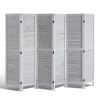 VEVOR 6-Panel Wood Room Divider – Folding Louvered Privacy Screen, 66.9" Tall Indoor Wooden Partition, Portable Decorative Screen