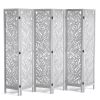 VEVOR Wood Room Divider, 6 Panel Wood Folding Privacy Screen, 66.9 Inches Tall Indoor Carved Partition Divider, Portable Decoration Screen