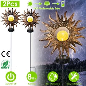 Solar Powered Sun Stake Lamp – IP54 Waterproof Decorative Garden Light