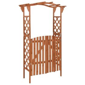 Brown Wooden Pergola with Gate – Solid Fir & Pine Wood Medium Garden Pergola