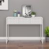 White Steel Console Table – Medium Rectangular Modern Entryway Table