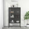 Highboard Anthracite – Large Steel & Tempered Glass Storage Cabinet