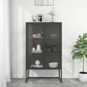 Highboard Anthracite – Large Steel & Tempered Glass Storage Cabinet