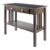 Stafford Console Hall Table with Drawer and Shelf – Oyster Gray
