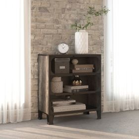 Grey Metal and MDF Storage Cabinet – Wall-Mounted Industrial Design, 3 Doors