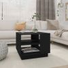 Coffee Table Black – Small Square Engineered Wood Table