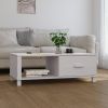 Coffee Table White Solid Pine Wood – Modern Living Room