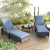 Blue Outdoor Lounge Chair Cushion Set – UV Resistant Patio Replacement Cushions (2 Pack)