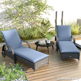 Blue Outdoor Lounge Chair Cushion Set – UV Resistant Patio Replacement Cushions (2 Pack)