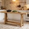 Solid Wood Entrance Console Table with Two-Tier Storage – Farmhouse Sofa Table for Hallway & Living Room