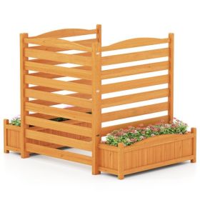 No-Dig Fir Wood Privacy Fence with Planter Boxes – 3-Panel AC & Outdoor Equipment Screen