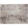 Machine Washable 4x6 Area Rug, Non-Slip Modern Abstract Carpet, Mixed-Brown