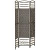 3 Panel Folding Room Divider Privacy Screen – Portable Wave Fiber Partition, Dark Gray