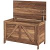 Farmhouse Storage Chest with Lift Top – Bedroom & Entryway Organizer, Brown Oak