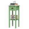 2-Tier Side Table with Drawer and Shelf – Green End Table for Living Room & Hallway