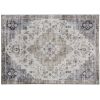 4x6 Vintage Machine Washable Area Rug with Non-Slip Backing – Brown & Green