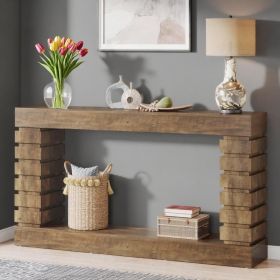 Industrial Console Table Sofa Table – Entryway Table with 2-Tier Storage Shelves