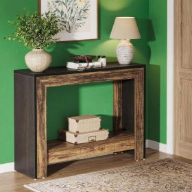 41.3" Farmhouse Console Table with Open Storage Shelves – Behind Couch Sofa Table for Living Room & Hallway