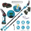2-in-1 Extendable Cordless Pole Saw & Handheld Chainsaw (5.3–7.4FT, 13FT Reach) with Brushless Motor