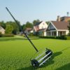 Heavy Duty Rolling Lawn Aerator with 1.4" Spikes – 57" Push Spike Aerator