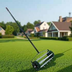 Heavy Duty Rolling Lawn Aerator with 1.4" Spikes – 57" Push Spike Aerator