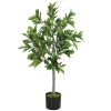 Artificial Laurel Tree 37.4" – Lifelike Potted Fake Plant with 345 PEVA Leaves