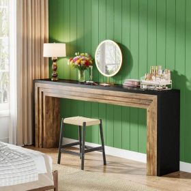 70.9 Inch Farmhouse Long Console Table – Narrow Wooden Sofa Table for Living Room